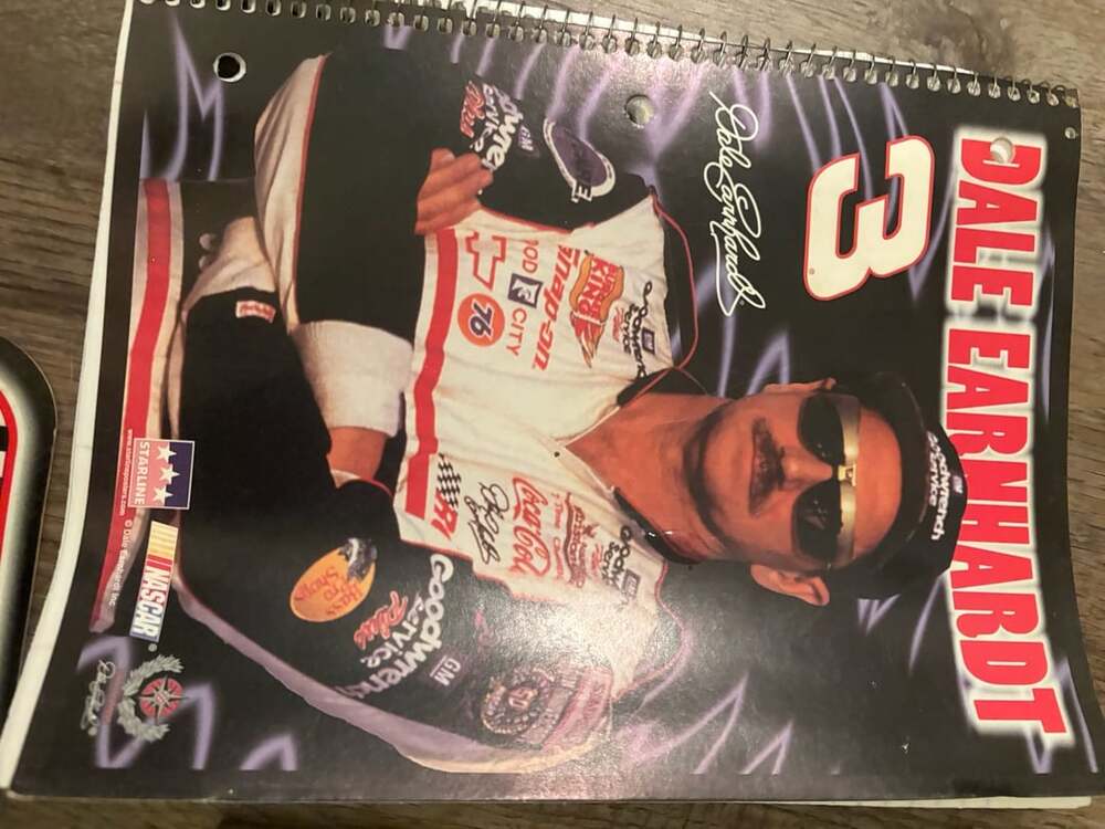 Dale Earnhardt NASCAR Collectible Lot Framed Photos , notebook and License Plate - Picture 8 of 9